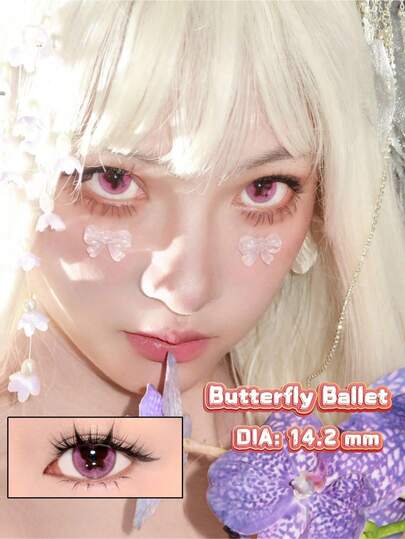 1 Çift Morpho Kelebek Kanadı, Günlük Kullanım İçin, Şeffaf ve Parlak, Yüksek Su İçeriği, Gözleri 14,2 mm Büyütür, Cadılar Bayramı Kostümü İçin Uygundur (Herkesin göz bebeği rengi farklı olduğundan, her kişinin gözündeki etkisi biraz farklı olacaktır)