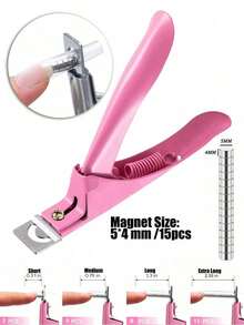 Nail Clippers,Pink False Nail Tip Cutter,Adjustable Nail Clippers,Acrylic Nail Cutter With 15PCS Magnet,Violet Red Premium Adjustable Nail Clippers With Magnets Sizers For Acrylic Nails,Stainless Steel Nail Cutter Trimmer For Artificial Fake False Tips,Manicure Sharp Blade Clip Tool For Salon Beauty,Metal Premium Nail Clippers With Magnets Sizers For Acrylic Nails - Hồng - Xem 6