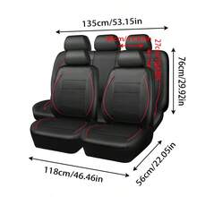 9pcs/4pcs Set Universal Leather Car Seat Covers With Airbag Compatibility, Zipper Design And Openings, Suitable For SUV And Truck - Style a - View 9