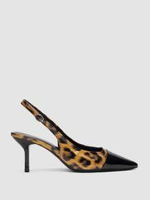 Women's Black High Heel Pumps, Pointed Toe Slip-On Party Wedding Dress Shoes, 7cm Stiletto Heels With Ankle Strap - Black - View 5