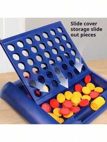 Foldable 4-In-A-Row Game Board, Classic Party Bingo Chess Game, Family Game Toy, Party Game Gift, Birthday Gift, Holiday Gift - Royal Blue - View 6