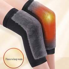1 Pair Fleece Knee Pads, Lightweight Leg Warmers, Soft Design, Elastic Fabric, Suitable For All Seasons - Multicolor - View 3