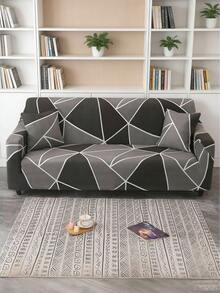 1件装弹性沙发套，全包式涤纶沙发套，针织牛奶丝四季通用沙发套 - 深灰色 - 查看 8