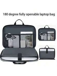 Waterproof Laptop Bag With Four Layers Of Protection, Suitable For 14-Inch/15.6-Inch Laptops, Available In Gray/Black/Pink. - Màu đen (15,6 inch) - Xem 5