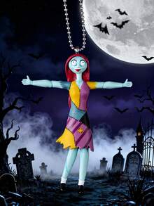 Disney Móc khóa PVC hình nhân vật hoạt hình Jack, Sally, Skellington, được cấp phép chính thức, quà tặng 1 chiếc. - A - Xem 5