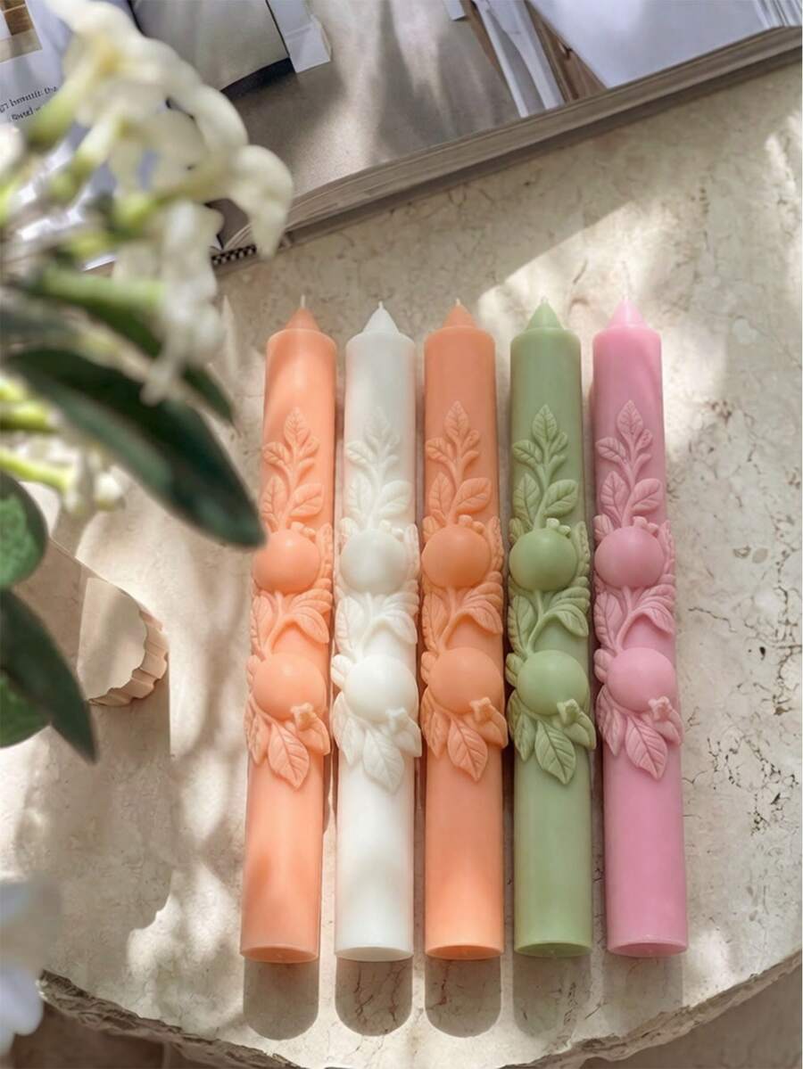 Pomegranate Long-Strip Candle Silicone Mold - DIY Pomegranate Relief Handcrafted Fragrance Long Stick Candle Mold - Pomegranate Candle Mold - View 1