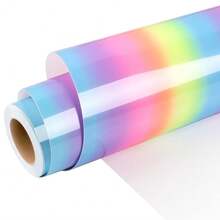 Rainbow Vinyl Permanent Adhesive Roll,12\ X5ft Glossy Rainbow Pattern Vinyl For Home Decor,Crafts,Contact Paper,Car Decal - Cầu vồng 12 inch x 5 feet - Xem 1