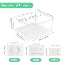Caja De Joyería Organizador De Joyas con 60 Bolsas Portátiles Anti Deslustre para Joyas Caja de Almacenamiento de Joyería de Viaje Acrílico Transparente para Collares Aretes Anillos y Brazaletes - Transparente - Ver 2