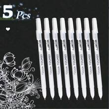 5支白色荧光高亮笔，适用于黑色纸张的艺术家素描马克笔，绘画设计插画艺术用品 - 套裝 - 查看 8