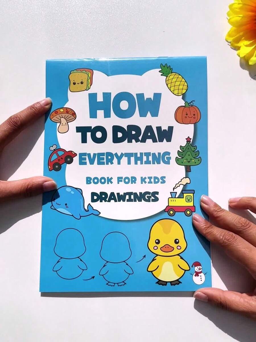 1pc 32-Page Duck Coloring Book, Step-By-Step Instructional & Educational, Thick Paper, Drawing Activity Book, Innovative Learning, Cartoon Animal/Object Patterns, Rectangular, Easy-To-Follow Detailed Painting Guide, Art & Fine Motor Skills Toy, Preschool & Classroom Supplies - Multicolor - View 1