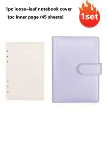 一套A6尺寸PU皮面精装笔记本（含45页内页） - 日记本 - 六孔装订 - 配有时尚的个人收纳书套，磁吸式封口设计 - 彩色 - 查看 9