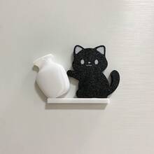 1/2/4个可爱猫咪推瓶子冰箱贴，卡通动物磁性贴纸，猫须收集瓶，猫须冰箱贴，磁性猫须装饰，可插花 - 貓咪推瓶子 - 查看 12