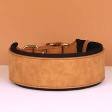可调节PU皮革加厚狗项圈,适合中大型犬,例如灵缇犬 - 彩色 - 查看 18