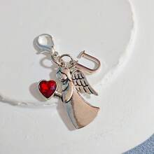 1个精美天使心形钥匙扣，锌合金材质，镶嵌水晶，配有龙虾扣，适合作为情人节、毕业典礼和派对礼物。 - 彩色 - 查看 13