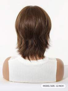 Short Brown Wigs Layered 80s Pixie Cut Wig With Bangs Synthetic Natural Fake Hair Wigs For Replacement Wigs Colourful Synthetic Hair Wig High Temperature Hair For Women Holiday Daily Fashion Style Synthetic Hair Wig Woven Hair Wig For Halloween And Christmas - màu nâu - Xem 7