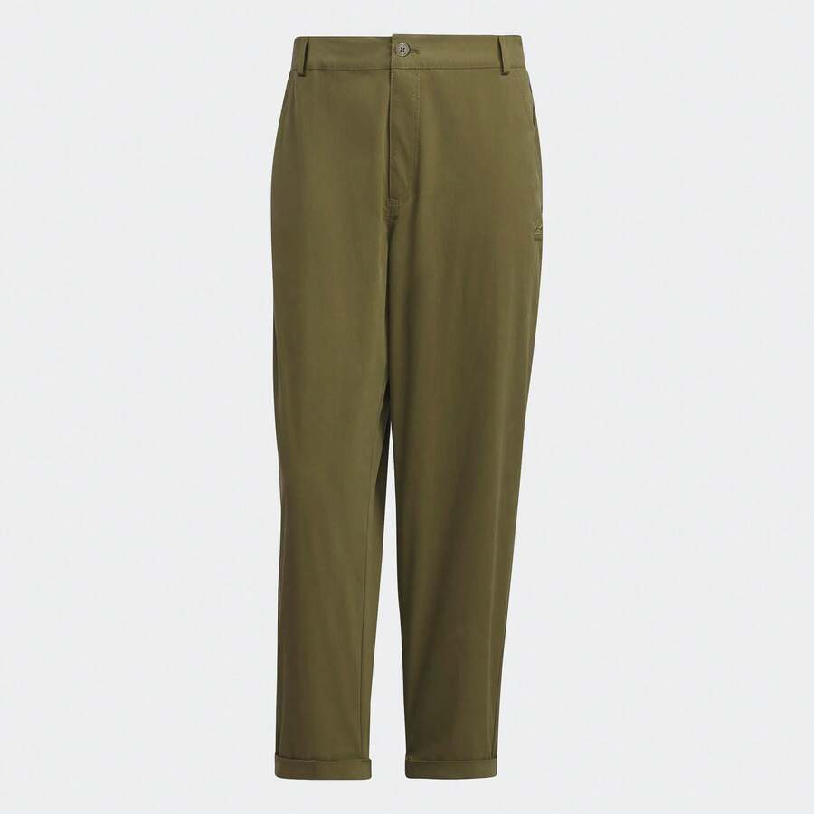 Adidas 男士休闲直筒梭织裤，适合春秋季日常穿着 IW6295 - 綠色 - 查看 1