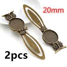 2 chiếc đế trống 18/20mm dùng làm bookmark, gắn đá cabochon, khay đựng phụ kiện làm trang sức DIY. - Đánh dấu trang cơ sở - Xem 10