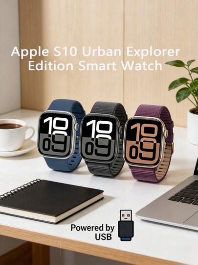 Apple S10 어반 익스플로러 에디션 스마트 워치, 레티나 디스플레이, 군용 등급 방수, 위성 위치 확인 시스템, 24시간 건강 모니터링, 마그네틱 고속 충전, 듀얼 모드 비즈니스 및 스포츠