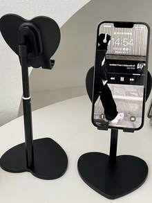 Heart-Shaped Metal Telescopic Desktop Stand - Silver - View 4