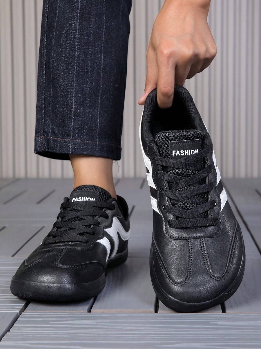 男女通用休闲鞋 36-46码，2026款男士宽底缓震跑鞋，女士透气网面运动鞋，无束缚感 - 黑色 - 查看 1