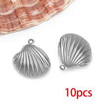5/10个不锈钢海洋动物吊坠，包括海星、贝壳、海豚等镂空造型，适合夏季海滩主题，可用于夏威夷珠宝制作。 - 彩色 - 查看 20