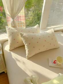2pcs Polyester Printed Breathable Machine Washable Pillowcase Set (No Inserts), Dorm Bedding, Bedroom Bedding, Dorm Bedroom Decor - Multicolor - View 2