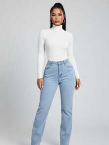 Kit Of 3 Stylish Women's Premium Ribbed Turtleneck Sweaters With Warm, Long Sleeves, Base Layer, For Winter, Copa Brasil, Core - 紅色,黑色和白色 - 查看 5