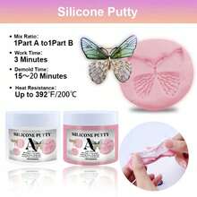 Bộ đất sét silicon 0,26LB/1LB, Bộ dụng cụ làm khuôn, Bộ dụng cụ làm khuôn silicon, Thích hợp để làm khuôn silicon, đúc - Tỷ lệ pha trộn dễ dàng 1:1, hỗn hợp silicon đông cứng nhanh, Thích hợp cho khuôn nhựa, khuôn xà phòng, khuôn nến, đồ thủ công. - S - Xem 1