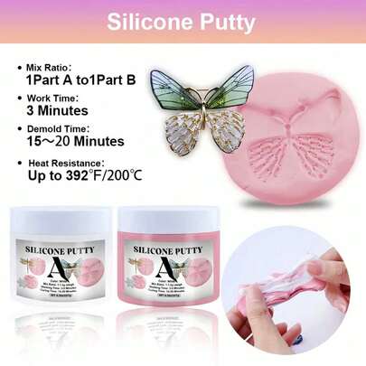 Bộ đất sét silicon 0,26LB/1LB, Bộ dụng cụ làm khuôn, Bộ dụng cụ làm khuôn silicon, Thích hợp để làm khuôn silicon, đúc - Tỷ lệ pha trộn dễ dàng 1:1, hỗn hợp silicon đông cứng nhanh, Thích hợp cho khuôn nhựa, khuôn xà phòng, khuôn nến, đồ thủ công.