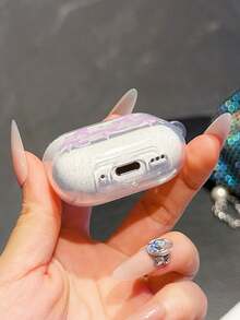 1个紫色蝴蝶结设计TPU耳机保护套+挂绳，兼容 1/2/3/Pro、Pro 2无线蓝牙耳机保护套 - 彩色 - 查看 4