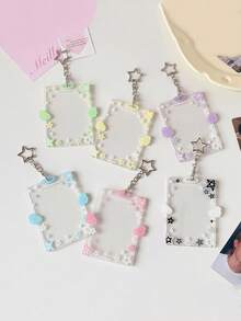 1个星形硬卡套，学生3英寸保护套，偶像小卡片展示挂件套装 - 彩色 - 查看 6