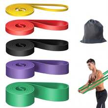 Resistance Bands Heavy Duty Set Gym Exercise Assisted Pull Up Fitness Workout - Black - View 10