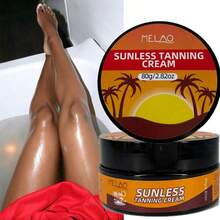 MELAO 天然无晒美黑霜，80克 - 自然古铜色，温和不刺激，适用于面部和身体，打造健康阳光亲吻般的古铜肤色。 - 珊瑚橙 - 查看 4