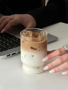 1个复古美式冰咖啡杯，ins风简约耐热玻璃杯，牛奶杯，饮料果汁杯 - 彩色 - 查看 7