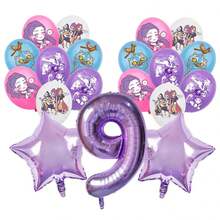 Authorized Purple Witch Themed Music Party Decorative Balloons, Cool Girl Children's Birthday Party Latex Balloon Decoration Set, Includes Purple Pentagram Balloons And Number Balloons, Suitable For Baby Shower Cake Table Party Supplies Gifts Toys Balloons - Balloon Set - View 12
