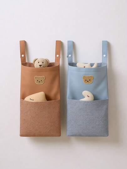 1个婴儿房收纳袋，尿布整理袋，透气网眼挂袋，多功能新生儿收纳篮，婴儿用品，儿童玩具，女孩玩具，儿童收纳家具，婴儿收纳篮，婴儿用品，毛绒娃娃收纳袋，尿布袋