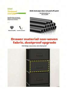 1pc White And Black Multi-Layer Large Capacity Portable Closet With Drawers,Multifunctional Portable Cube Storage Cabinet,Floor Storage Rack,Dustproof Wardrobe, Shelves, Shoe Rack, DIY Freestanding Display, Easy Assembly,Single Row And Double Row Optiona,Suitable For Indoor Storage, Bedroom, Kitchen, Living Room, Study, Office Storage, Holiday Storage, Holiday Gift, Mother's Day Gift,Spring Organizer - Multicolor - View 12