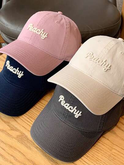 1 Pc Women's Fashion Letter Embroidered Baseball Cap - Breathable Cotton Adjustable Dad Hat And Baseball Cap - Universal Casual Sun Hat For Both Men And Women, Suitable For Outdoor Sports, Travel And Running (Multiple Colors Available)