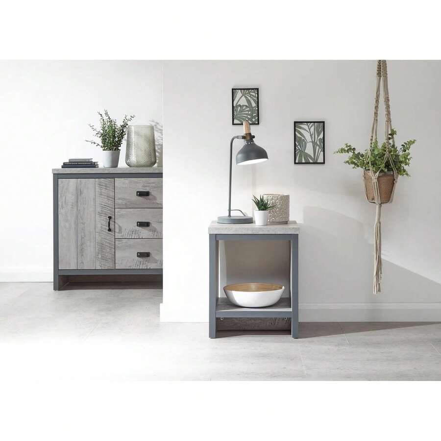 Boston Simple Lamp Table Grey - Multicolor - View 1