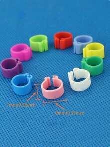 100 piezas Anillos de identificación de plástico de 8mm de diámetro, adecuados para palomas, loros, canarios, aves de corral - Ver 2