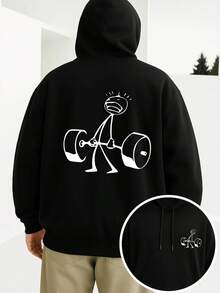 Men's Graphic Hoodie Cotton Funny - Printed Gym Comfortable Streetwear Long Sleeve Fall Clothes Essentials Hoodie Hoodie Women Sweatshirts Women Hoodies Men's Hoodie Sweatshirts Men Essentials Fear - 黑色 - 查看 1