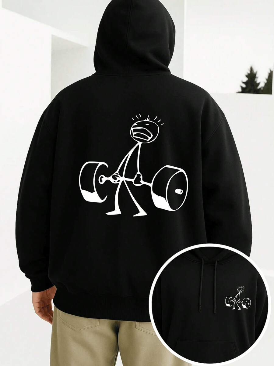 Men's Graphic Hoodie Cotton Funny - Printed Gym Comfortable Streetwear Long Sleeve Fall Clothes Essentials Hoodie Hoodie Women Sweatshirts Women Hoodies Men's Hoodie Sweatshirts Men Essentials Fear - 黑色 - 查看 1