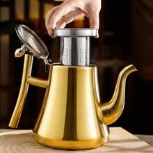 金宫牌带滤网水壶，304不锈钢材质，快速上油，适用于电磁炉，餐厅及厨房适用 - 查看 2