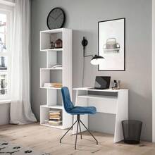 Miroytengo Librería, Estantería, Neón Salón Blanco Mate 5 Estantes 181x60x25 cm Mueble Abierto Melamina Alta Calidad Diseño Vanguardista Almacenaje Despachos y Oficinas Estante Variado Tallas Sin Trasera Instrucciones Incluidas De 2 a 3 días de envio - Blanco - Ver 5