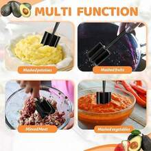1Pc Multifunctional 3-In-1 Plastic Mixing Stick, Handheld Kitchen Utensil For Meat Mixing, Baking, Salad, Dough Kneading & Salsa Preparation - Multicolor - View 10