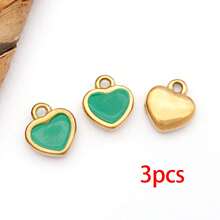 3个心形珐琅吊坠 不锈钢珐琅心形吊坠 迷你心形情人节吊坠 带环 DIY饰品制作手链 - 愛心 - 查看 14