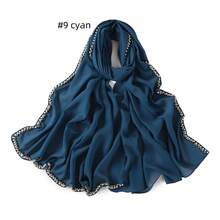 1pc Women's Chiffon Beaded Scarf, Malaysian Headscarf, Fresh And Sweet Long Scarf - Multicolor - View 19