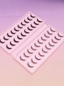 AYRMILLA 20Pairs Cat Eye Eyelashes Fox Natural False Eyelashes Fluffy Soft Dramatic 3D Mink Eye Black Thin Long Lash Multi-Layer Short Thick Eyelash Extended Large Volume Makeup Cross Wedding Parties Club Daily Work Meetings Comfortable Lashes - 黑色 - 查看 10