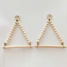 1件/2件装木珠棍式卫生纸架，珠串式卫生纸卷架，浴室纸巾架，无需钻孔 - 杏色 - 查看 10