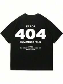 ZIVRE Men's Casual Crew Neck T-Shirt With Number Pattern, Short Sleeve, Summer - 黑色 2 - 查看 4